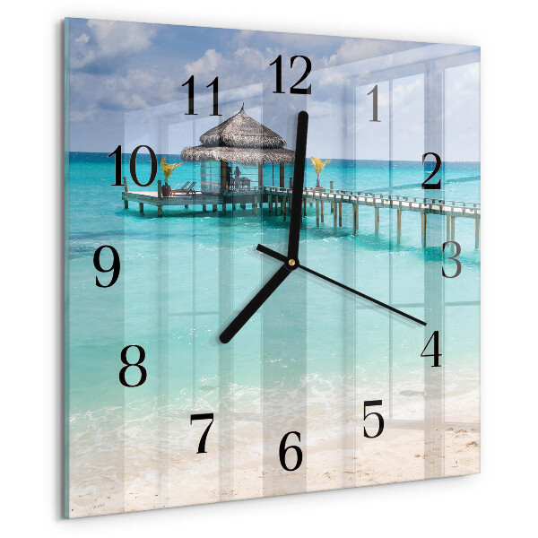 Wanduhr aus glas Strand