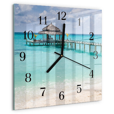 Wanduhr aus glas Strand