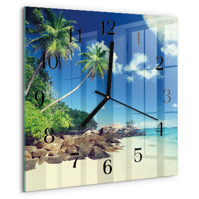 Wanduhr aus glas Palm Beach