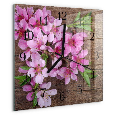 Wanduhr aus glas Blumen