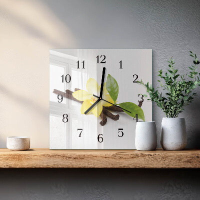 Wanduhr aus glas Vanilleorchidee