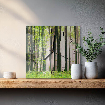 Wanduhr aus glas Wald
