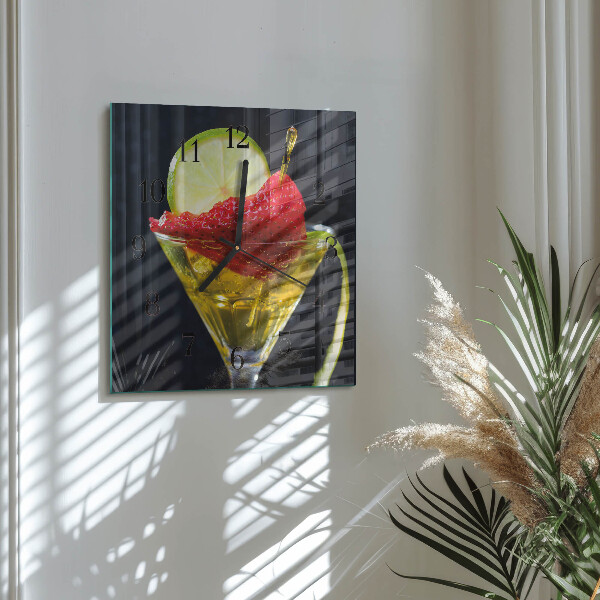 Wanduhr aus glas Cocktail