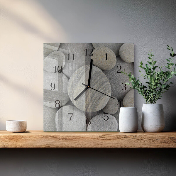 Wanduhr aus glas Steine