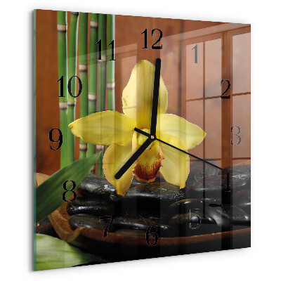 Wanduhr aus glas Bambusorchidee