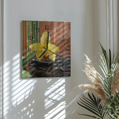 Wanduhr aus glas Bambusorchidee