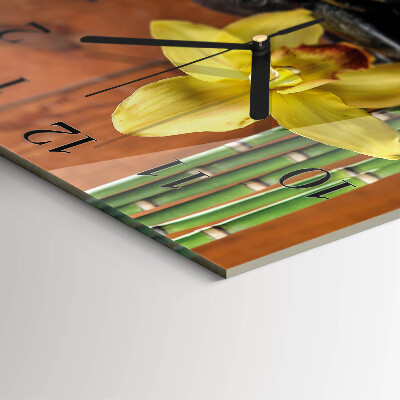 Wanduhr aus glas Bambusorchidee