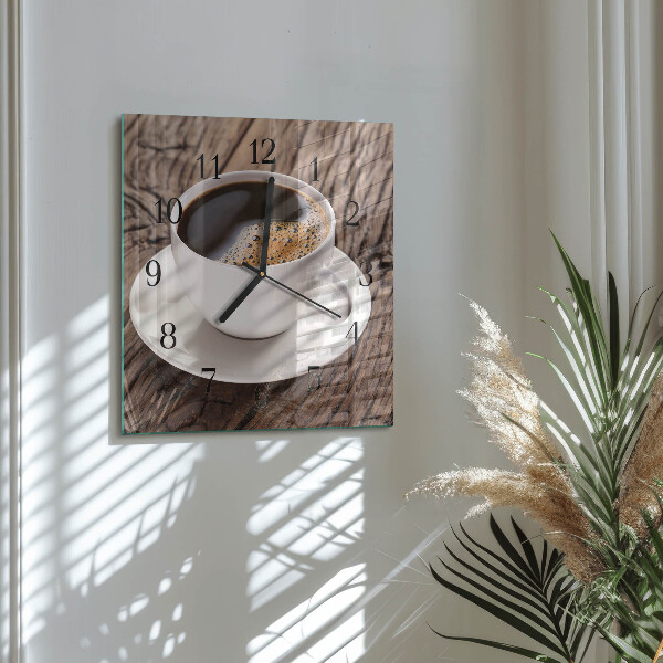 Wanduhr aus glas Kaffee