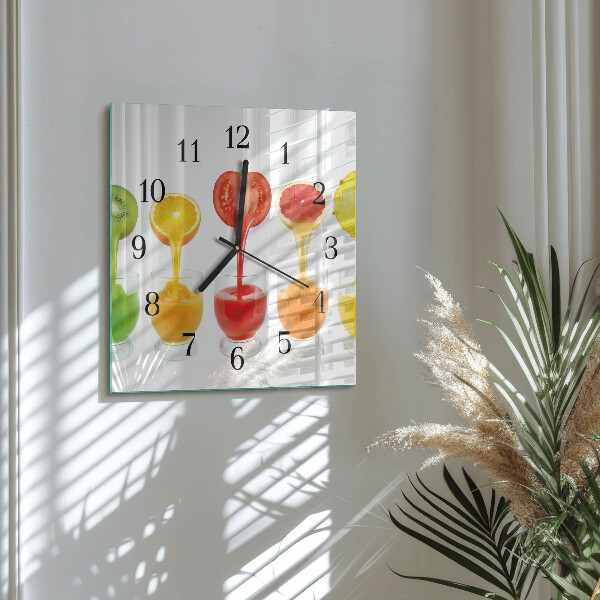 Wanduhr aus glas Saft