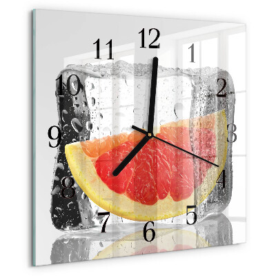 Wanduhr aus glas Grapefruit-Eiscreme