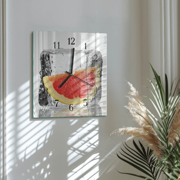 Wanduhr aus glas Grapefruit-Eiscreme
