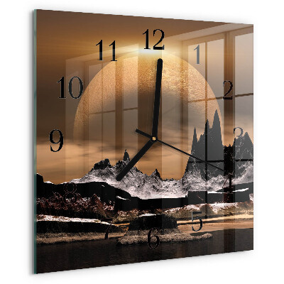 Wanduhr aus glas Gebirge