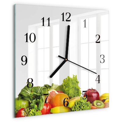 Wanduhr aus glas Gemüse
