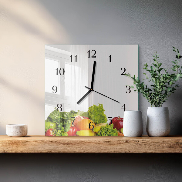 Wanduhr aus glas Gemüse