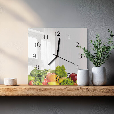 Wanduhr aus glas Gemüse