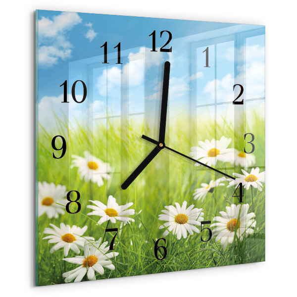 Wanduhr aus glas Wiese
