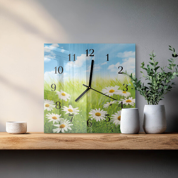 Wanduhr aus glas Wiese