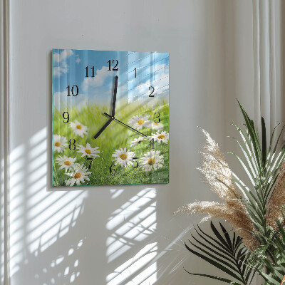 Wanduhr aus glas Wiese
