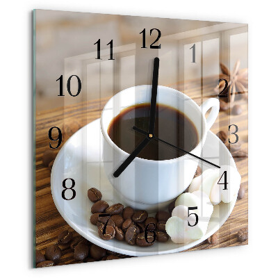 Wanduhr aus glas Kaffee