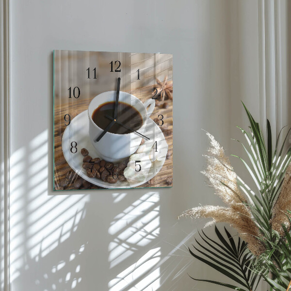 Wanduhr aus glas Kaffee