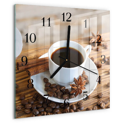 Wanduhr aus glas Kaffee
