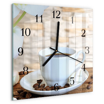 Wanduhr aus glas Kaffee