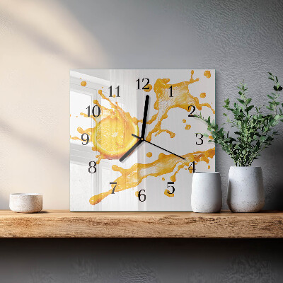 Wanduhr aus glas Orangensaft