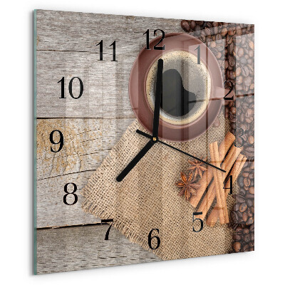 Wanduhr aus glas Kaffeebohnen