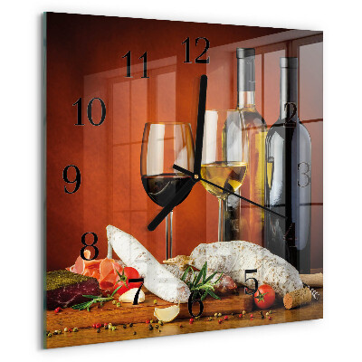 Wanduhr aus glas Wein