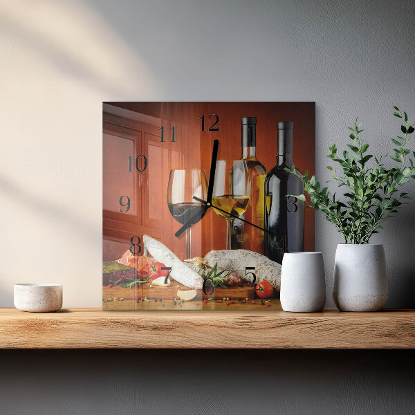 Wanduhr aus glas Wein