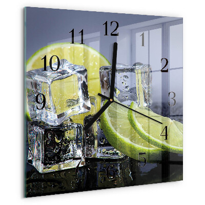Wanduhr aus glas Zitrusfrüchte