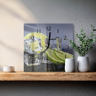 Wanduhr aus glas Zitrusfrüchte