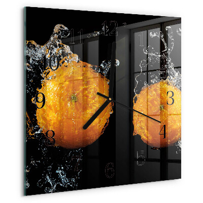 Wanduhr aus glas Orangen
