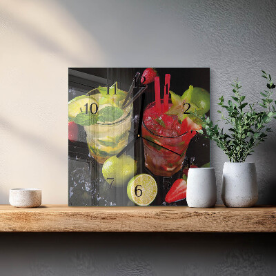 Wanduhr aus glas Cocktail