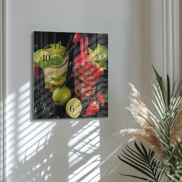 Wanduhr aus glas Cocktail