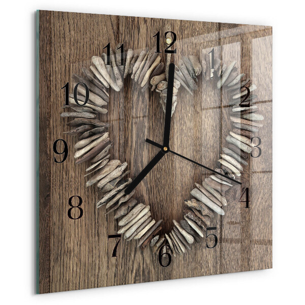 Wanduhr aus glas Herz