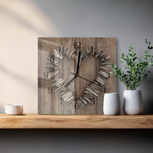 Wanduhr aus glas Herz