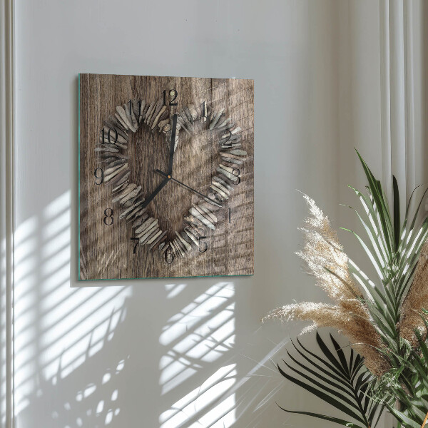 Wanduhr aus glas Herz