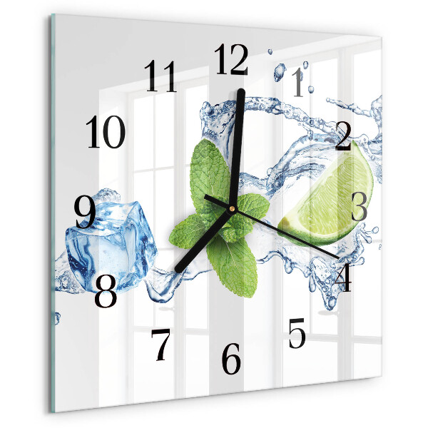 Wanduhr aus glas Minze