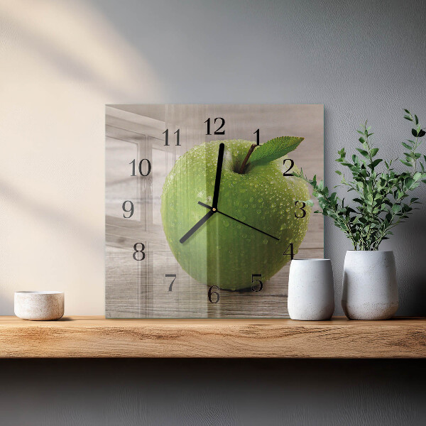 Wanduhr aus glas Äpfel