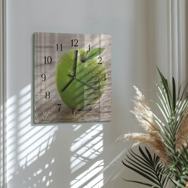 Wanduhr aus glas Äpfel