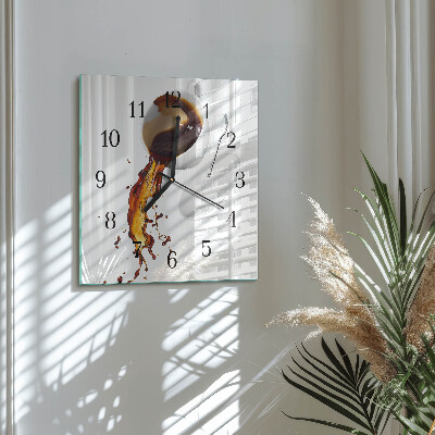 Wanduhr aus glas Kaffee