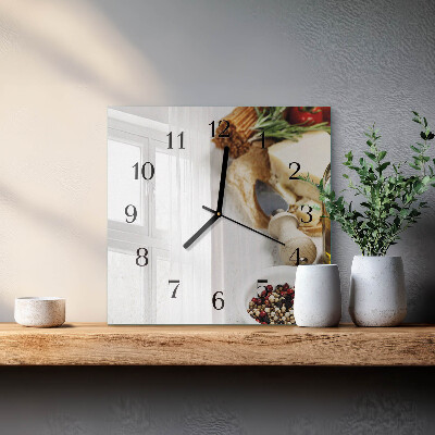 Wanduhr aus glas Pasta