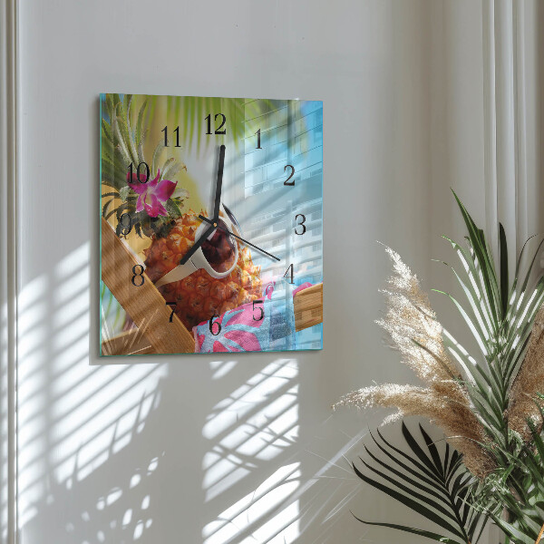 Wanduhr aus glas Ananas