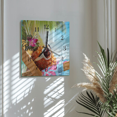 Wanduhr aus glas Ananas