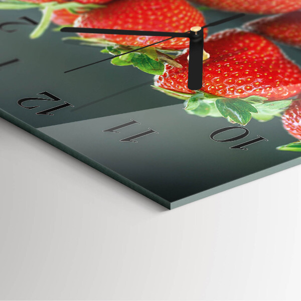 Wanduhr aus glas Erdbeeren