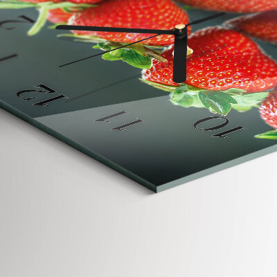 Wanduhr aus glas Erdbeeren