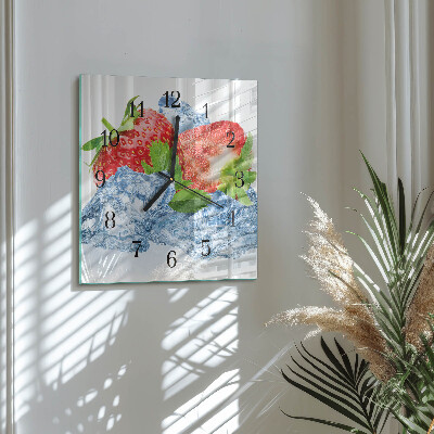 Wanduhr aus glas Erdbeereis