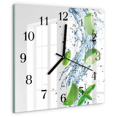 Wanduhr aus glas Minze