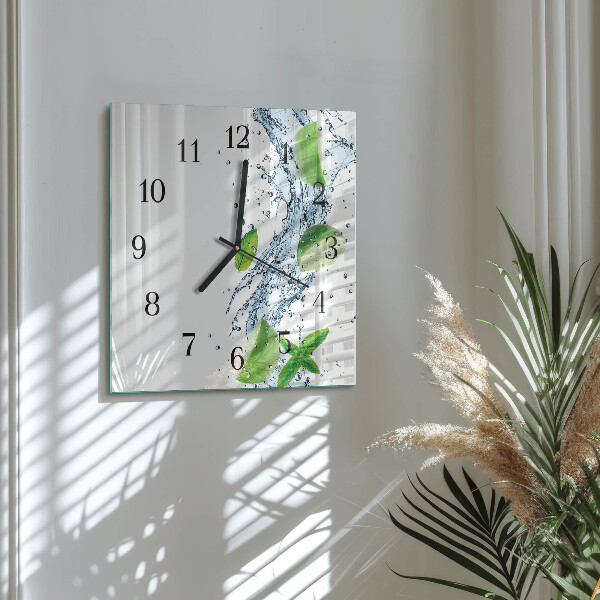 Wanduhr aus glas Minze